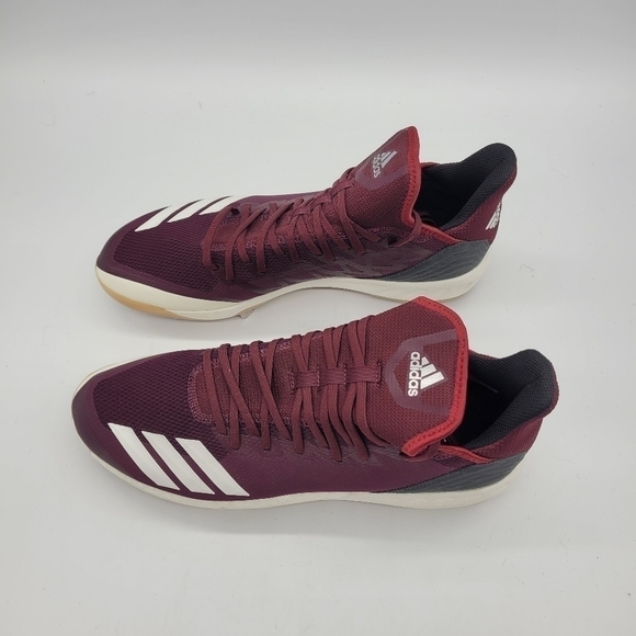 Adidas Shoes Men 14 Boost Icon 4 Metal Baseball Cleats NEW Maroon - Picture 4 of 12
